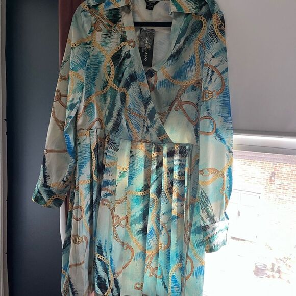 NWT Marciano Green Wrap Tie Front Dress - Picture 4 of 8